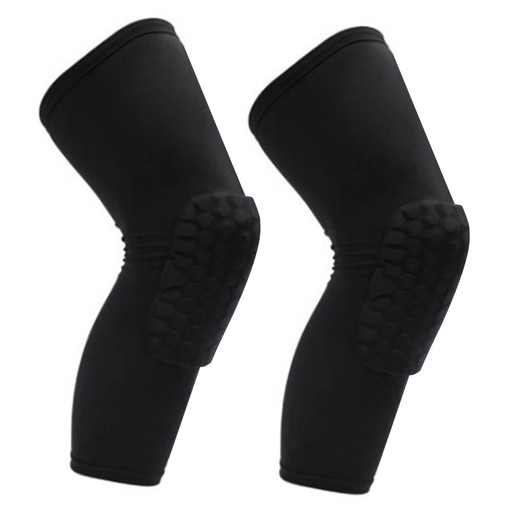 2PCS Unisex Knee Brace, Lengthened Honeycomb Anti-Collision, L, Black