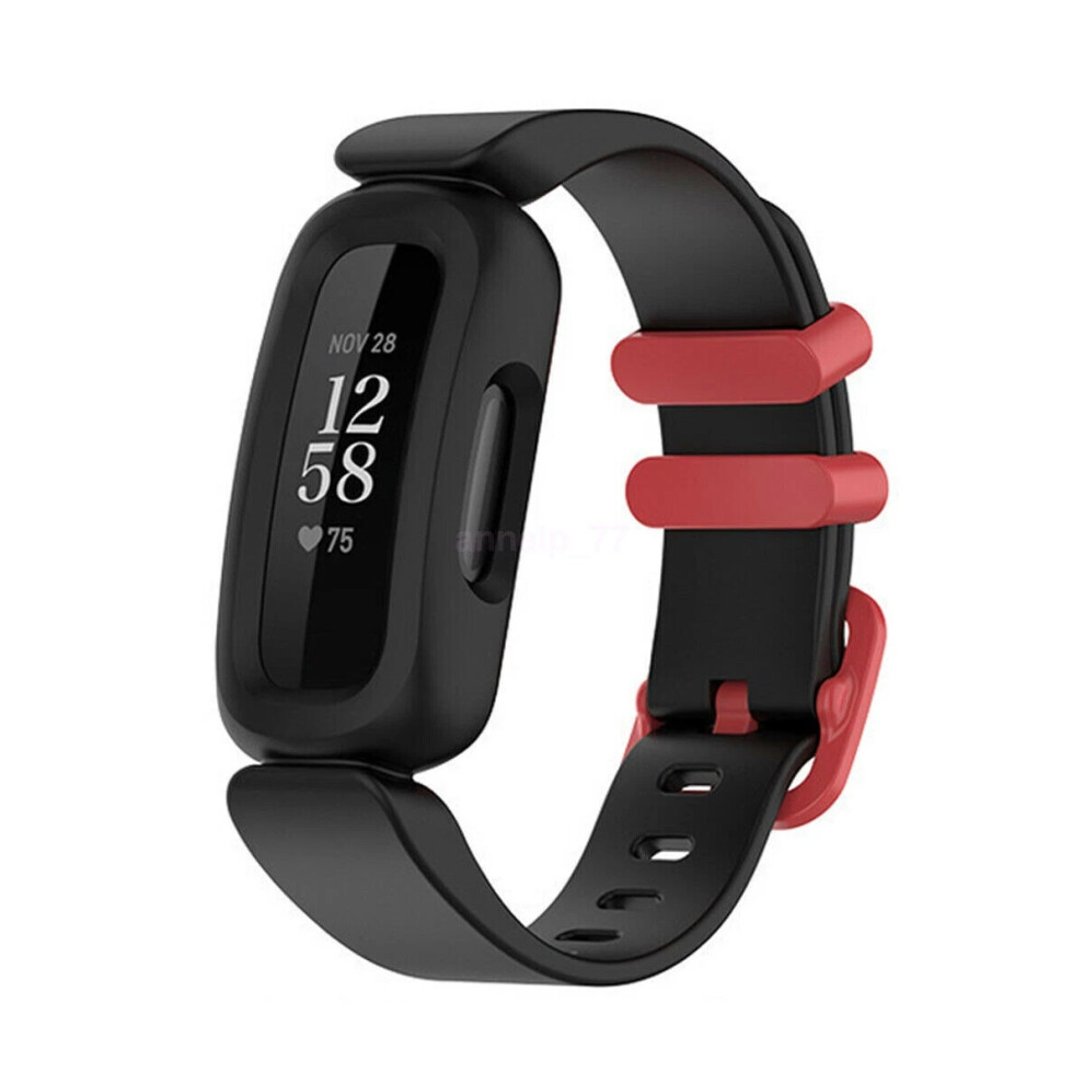 (Black & Red) Replacement Silicone Band Strap Bracelet Wristband for FITBIT ACE 3 Kids-image-OPC-PJBD9X7-NEW