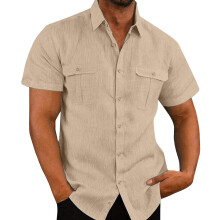 Aprikosenfarbe Uni-Farbe 80/20 Button-Down-Hemd XXXL