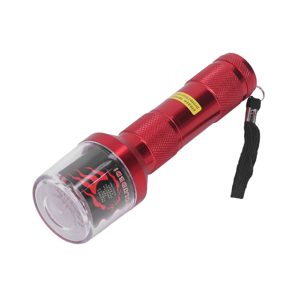 Aluminum Alloy Flashlight Herb Grinder, 40mm Head, 145mm Length, Red