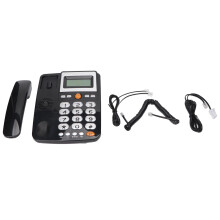 Telefon mit großen Tasten, kabelgebunden, LCD, schwarz, 10-Gruppen-Speicher