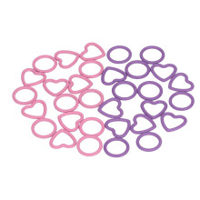 Robuste Maschenmarker zum Häkeln, 32 Stück, Herz- und Rundformen-Set in Pink und Lila, Set zum Stricken