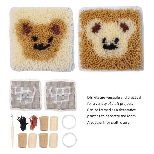 Punch Needle Coaster Kit Polyester Soft DIY Rug Pad for Beginners 2