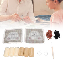 Punch Needle Coaster Kit Polyester Soft DIY Rug Pad for Beginners