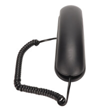 Kabelgebundenes Wandtelefon, große Tasten, Stummschalten/Wahlwiederholung, Schwarz
