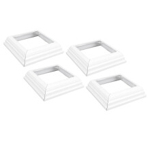 4 Stück Split-Typ Vinyl Pfostenkragen, Decksäule Grundabdeckung, 4x4 Zoll Pfostenschutzhülle, dekoratives Trim für Zaun, Veranda, Handlauf