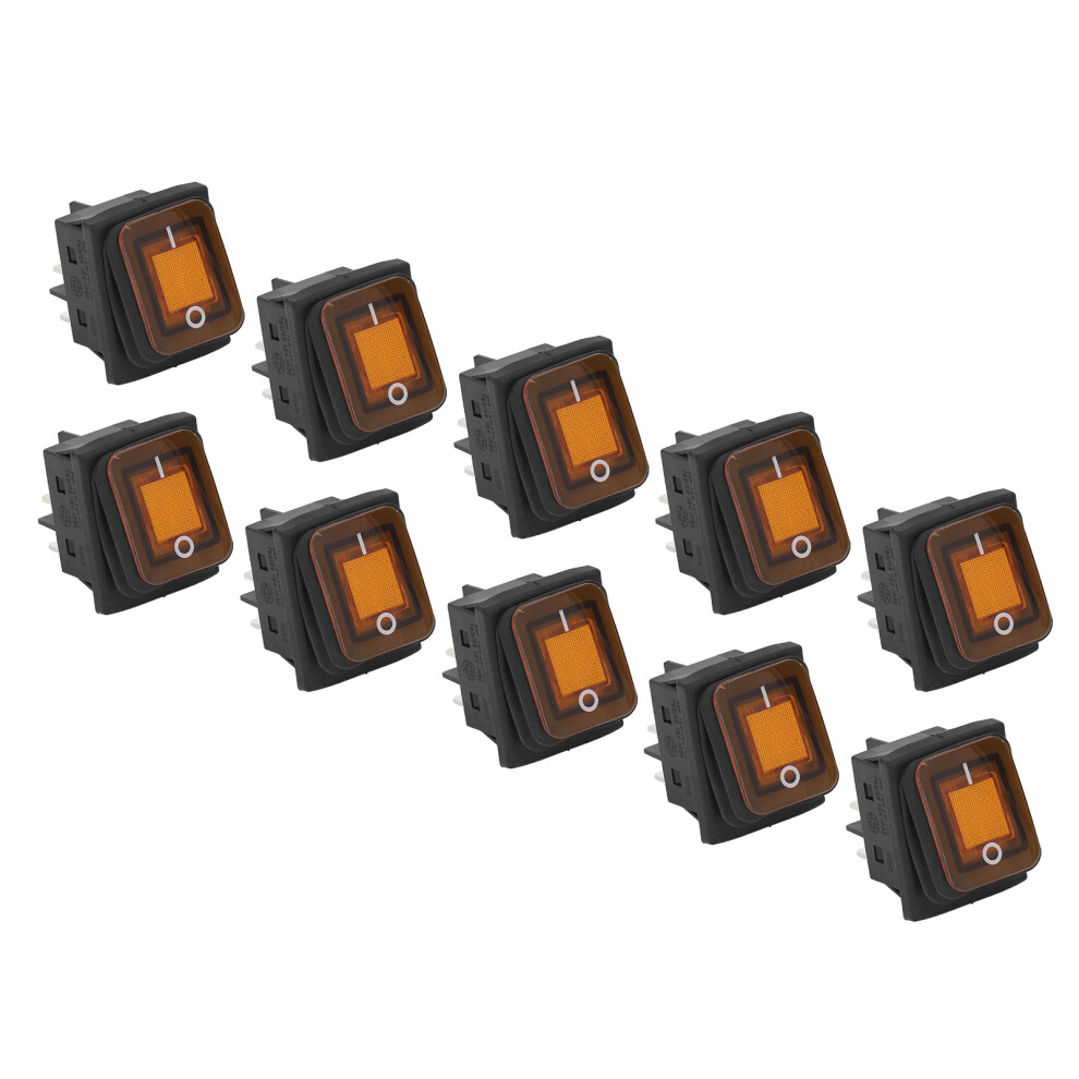 10Pcs 2-Position Rocker Toggle Switch 30A Ac 125V/250V With Led Ip55 5061332407832