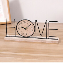 Schreibtischregal-Uhr aus Holz und Eisen, batteriebetrieben, moderne Dekorative Briefuhr Tischuhr Dekoration für Wohnzimmer Esszimmer Schla