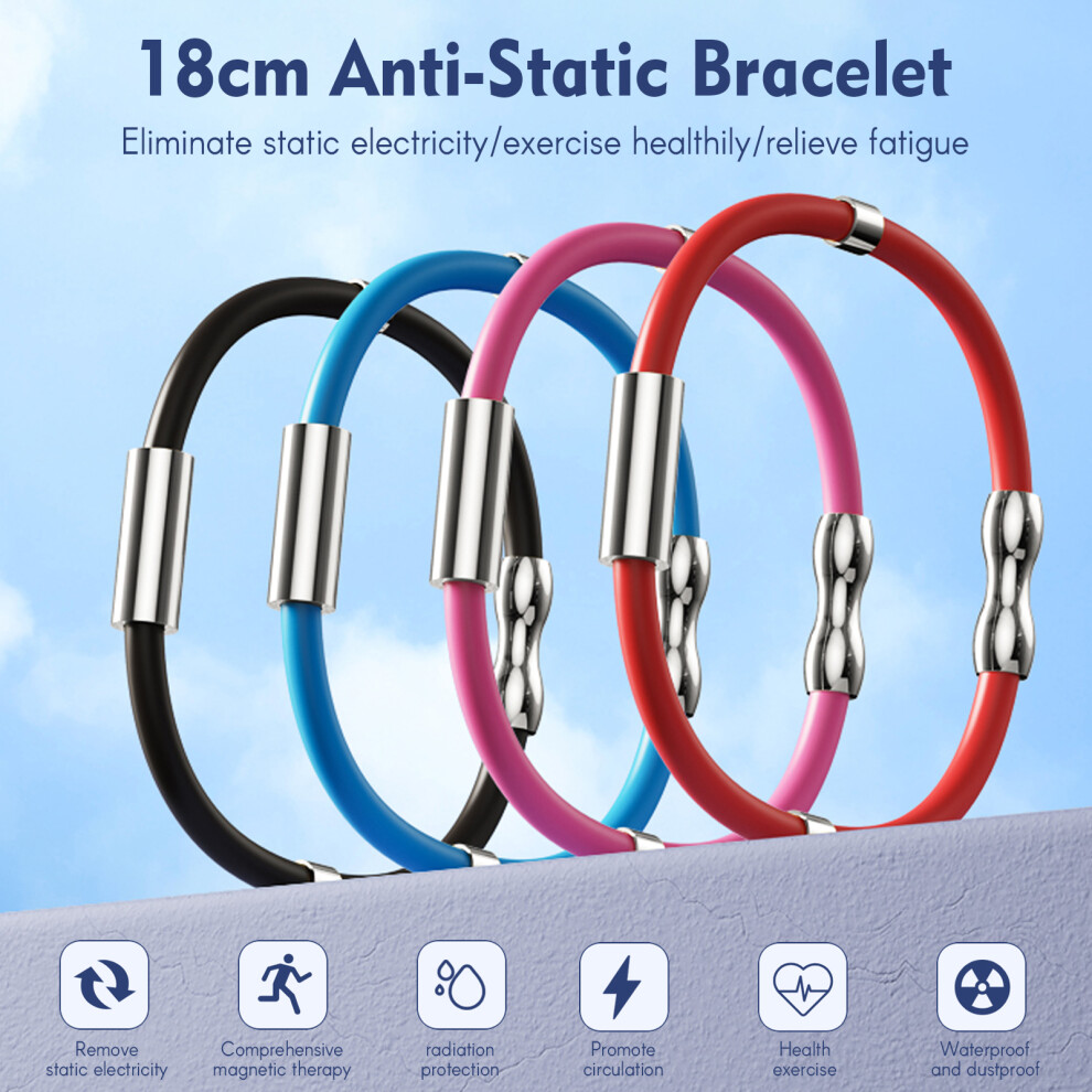 Reusable 18Cm Anti-Static Rubber Wristband - Comfortable & Waterproof 8441332409406