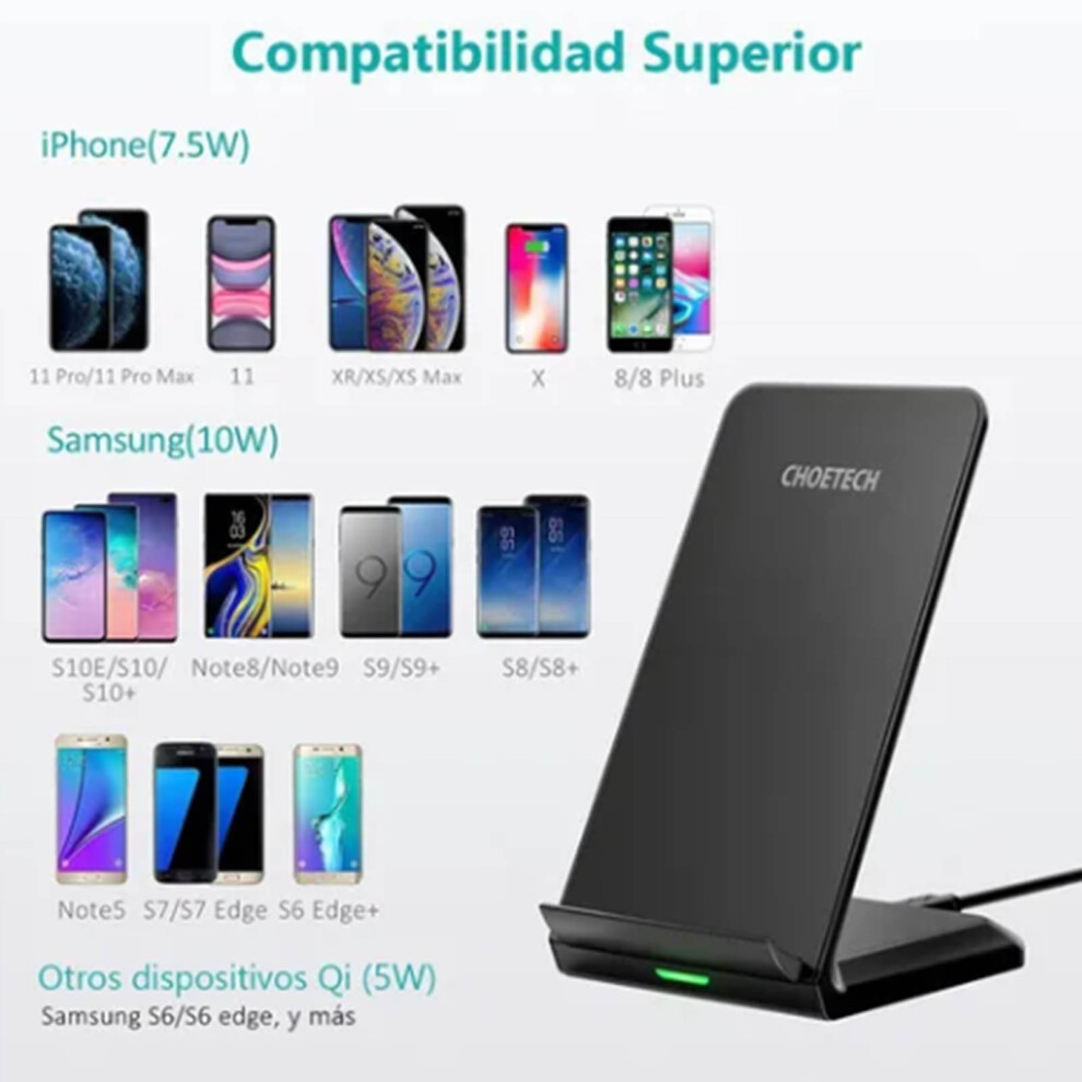 15W Fast Wireless Charging Stand 2-In-1 For Phone & Qi Devices Black 4641332412039