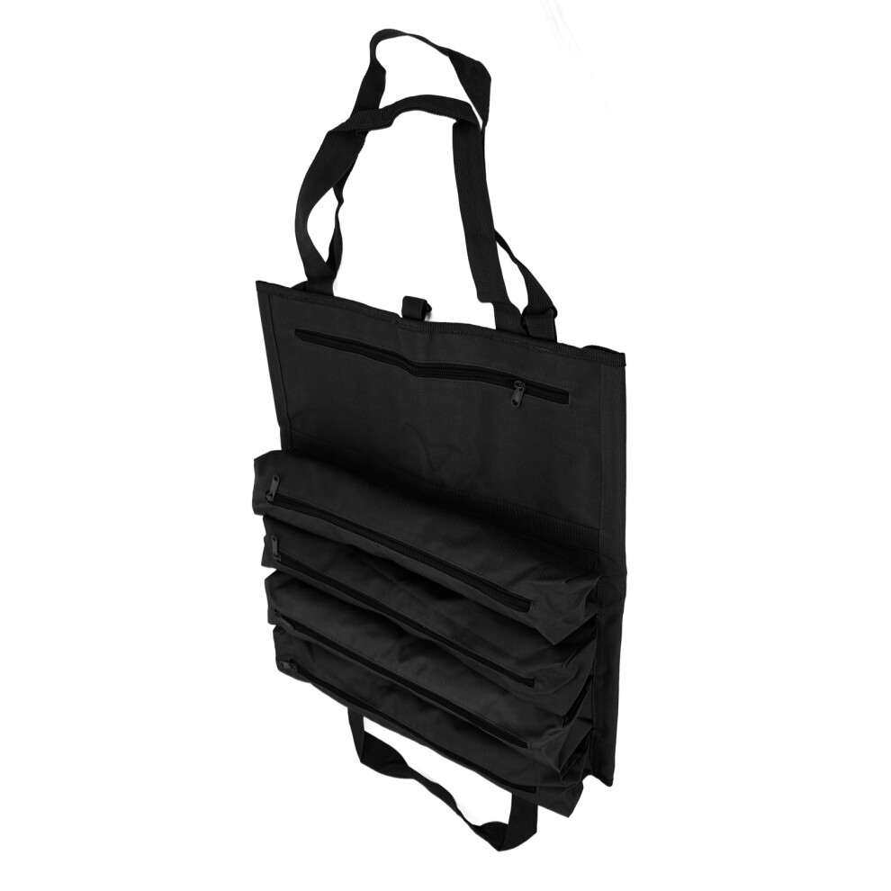 600D Oxford Tool Roll Bag, Wear-Resistant, Multi Pockets, Black 4251332413846