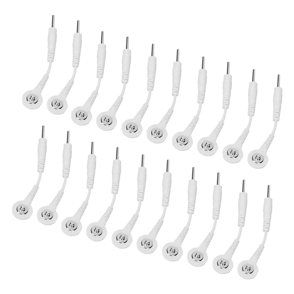 20Pcs Electrode Wires for Therapeutic Instruments, 2.0in, White