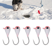 5 Stück Eisfischerei-Haken Set 4MM Hochkohlenstoffstahl Jigs für Barsch