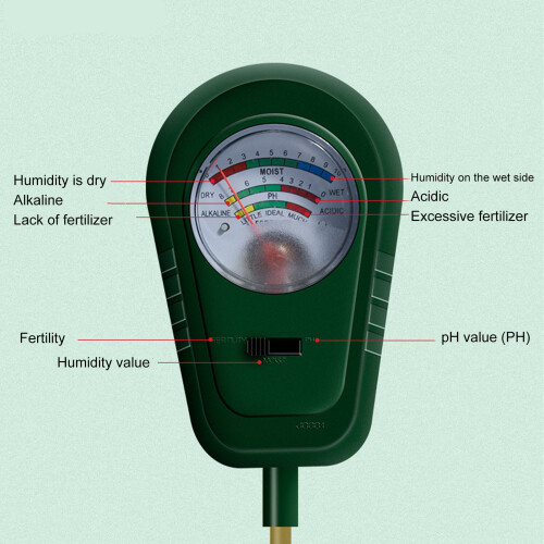 Ein-Pin-Bodenfeuchtemesser ABS grün pH-Meter 2