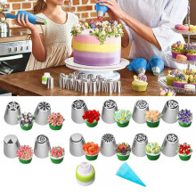 14 Stück Russische Spritztüllen-Set L Edelstahl 180 g