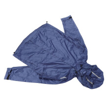 Herren Regenjacke Wasserdicht Windbreaker Lauf- und Fahrradzubehör Wanderjacke Kapuze Leicht Reflektierend Blau L