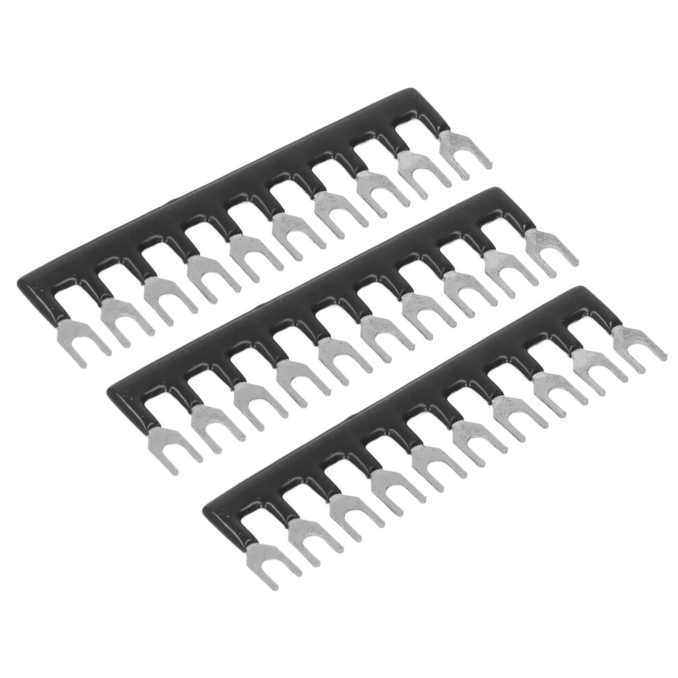 10Pcs Black Fork Type Terminal Strips 400V 15A, 8 Positions 8721332421715