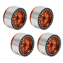 4Pcs 1/10 RC Alloy Wheel Rims 56mm 1.2in Red/Orange