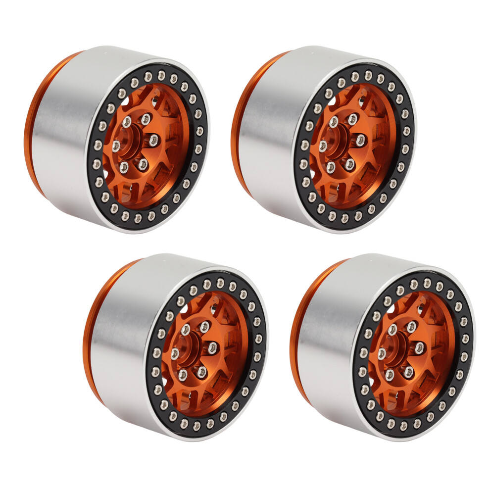 4Pcs 1/10 Rc Alloy Wheel Rims 56Mm 1.2In Red/Orange 7631332424955