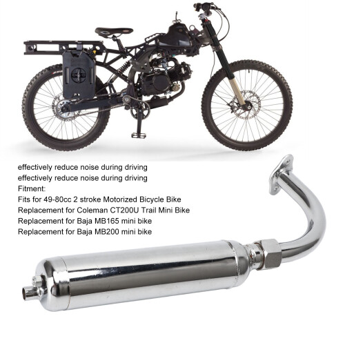 Durable Exhaust Muffler Pipe for 49-80cc 2-Stroke Motorized Bicycles 2