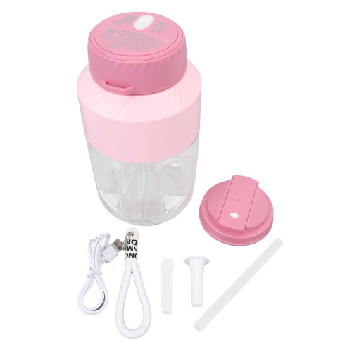 Mixeur portable 1L rose à couvercle double sans fil 1