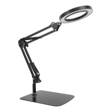 5X Magnifying Desk Lamp Black 16cm Ø, 25cm arms