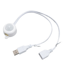 Sensore PIR attivato dal movimento USB 5-24V 2A Bianco