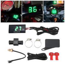 Universal 12V Motorcycle Water Temperature Gauge LCD 16mm Tee