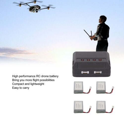 4PCS 903048 3.7V 2000mAh Lithium Battery with Charger for RC Drones 2