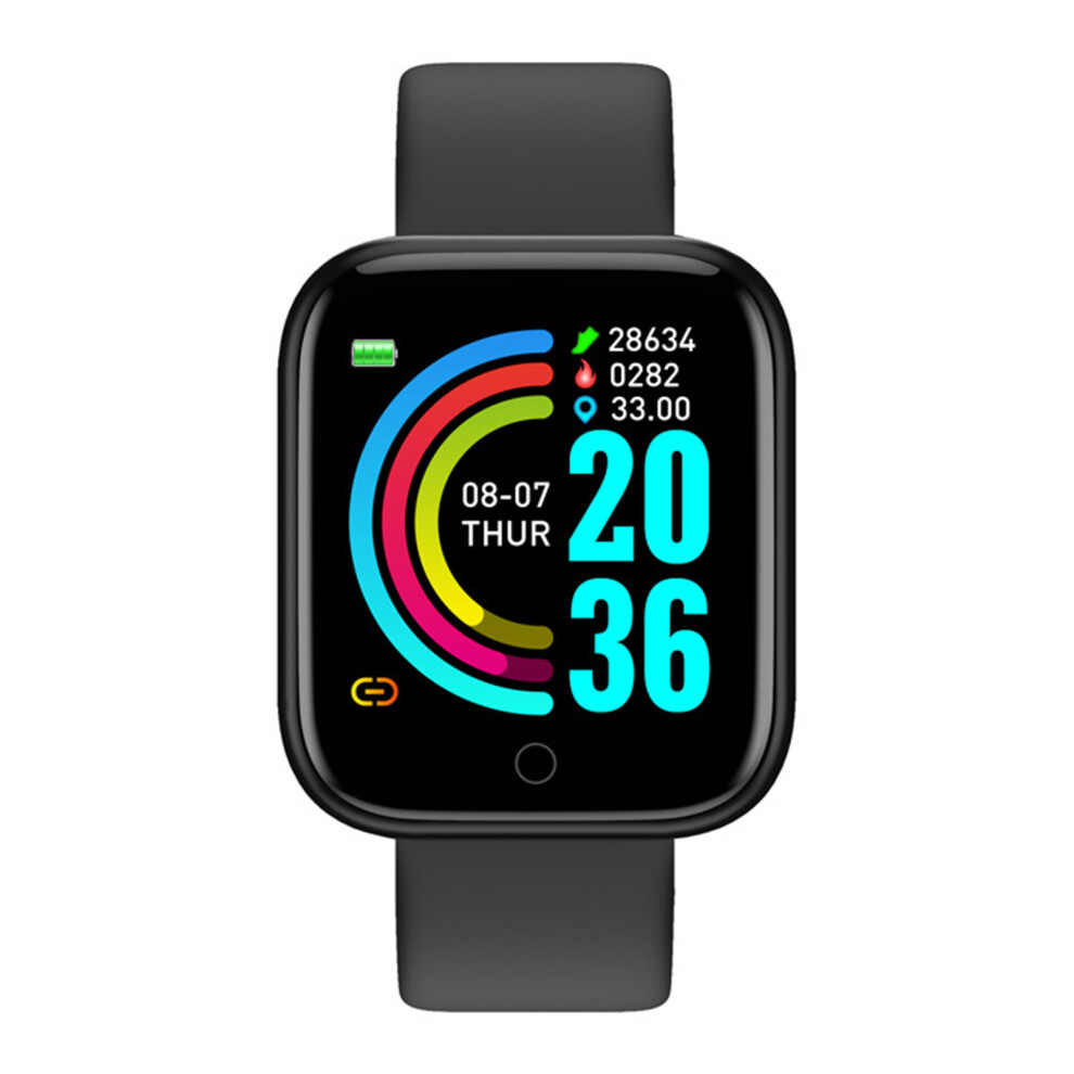Y68 Smartwatch Heart Rate & Fitness Tracker, 1.3" 240X240 Screen, Black 8771332433201