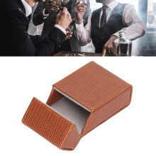 Zigarettenbox aus Lizard-PU-Leder, aprikosenfarbig, 10 x 3 x 6 cm