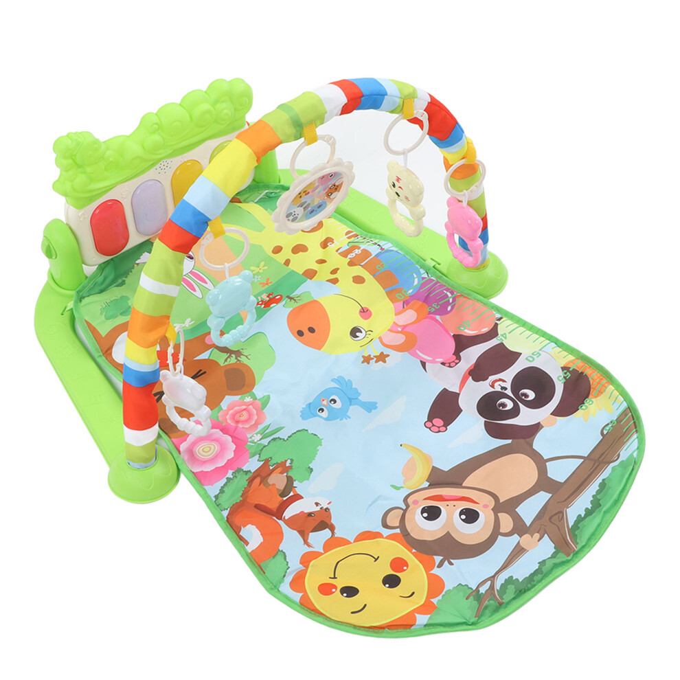 Infant Gym Mat with Removable Kick Piano & Soft Lights for Tummy Time Fun