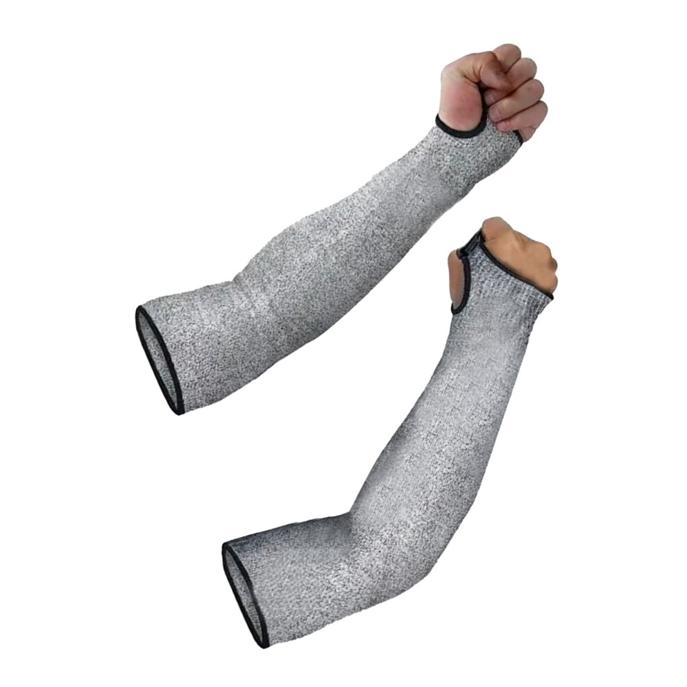 2Pcs Level 5 Cut Resistant Breathable Arm Sleeves 40Cm Safety Guard 7891332442551