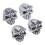Tapones de válvula estilo calavera, 4 piezas, universal de 7 mm 13