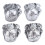 Tapones de válvula estilo calavera, 4 piezas, universal de 7 mm 9