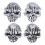 Tapones de válvula estilo calavera, 4 piezas, universal de 7 mm 2
