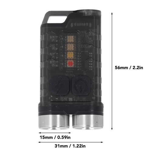 Mini Keychain Flashlight 900LM 12 Modes Waterproof IP65 Small 56mm 1