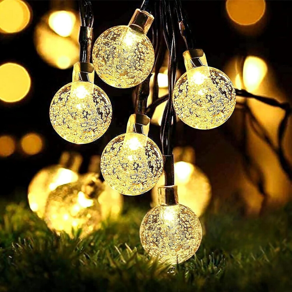 Five Leaf (100Led 12M/39Ft Warm ) Solar String Lights Outdoor Waterproof,Solar Garden Lights,8 Mode Outdoor/Indoor Solar Fairy Lights For Garden, Party, White