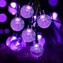 (100LED 12M/39FT , Purple) Solar String Lights Outdoor Waterproof,Solar Garden Lights,8 Mode Outdoor/Indoor Solar Fairy Lights for Garden, Party, Home, Tree, Festival Decoration