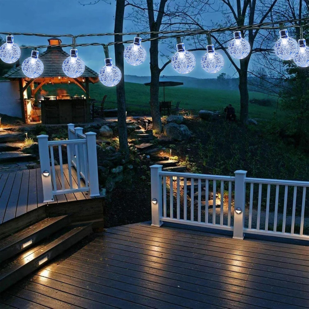 Five Leaf (50Led 7M/23Ft, ) Solar String Lights Outdoor Waterproof,Solar Garden Lights,8 Mode Outdoor/Indoor Solar Fairy Lights For Garden, Party, Home, Tre Blue