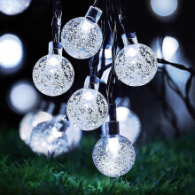 (50LED 7M/23Ft, Cool White) Solar String Lights Outdoor Waterproof,Solar Garden Lights,8 Mode Outdoor/Indoor Solar Fairy Lights for Garden, Party, Home, Tree, Festival Decoration