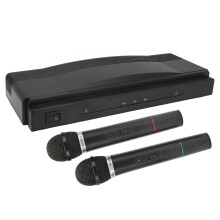 Wireless Microphone 2.4G Handheld Dual Mic 32.8ft Range for Karaoke