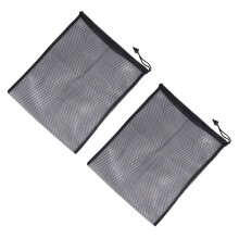 2 Stück Schuh- und Sportball-Netztaschen, 40x33cm, Schwarz