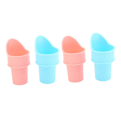 4pcs Reusable Ice Cream Cone Holders, Pink & Blue, 100x53mm