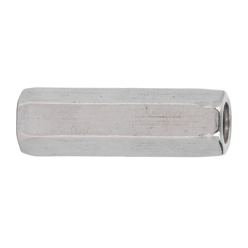 10Pcs M8x1.25 Stainless Steel Hex Coupling Nuts, Silver, L45mm 2
