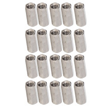 304 SS Rust-Proof M5 Hex Coupling Nuts 20Pcs Threaded Silver Set
