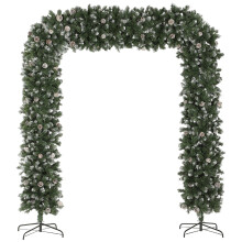 (L) HOMCOM Snow Frosted Christmas Tree Arch, Doorway Decor with Tips