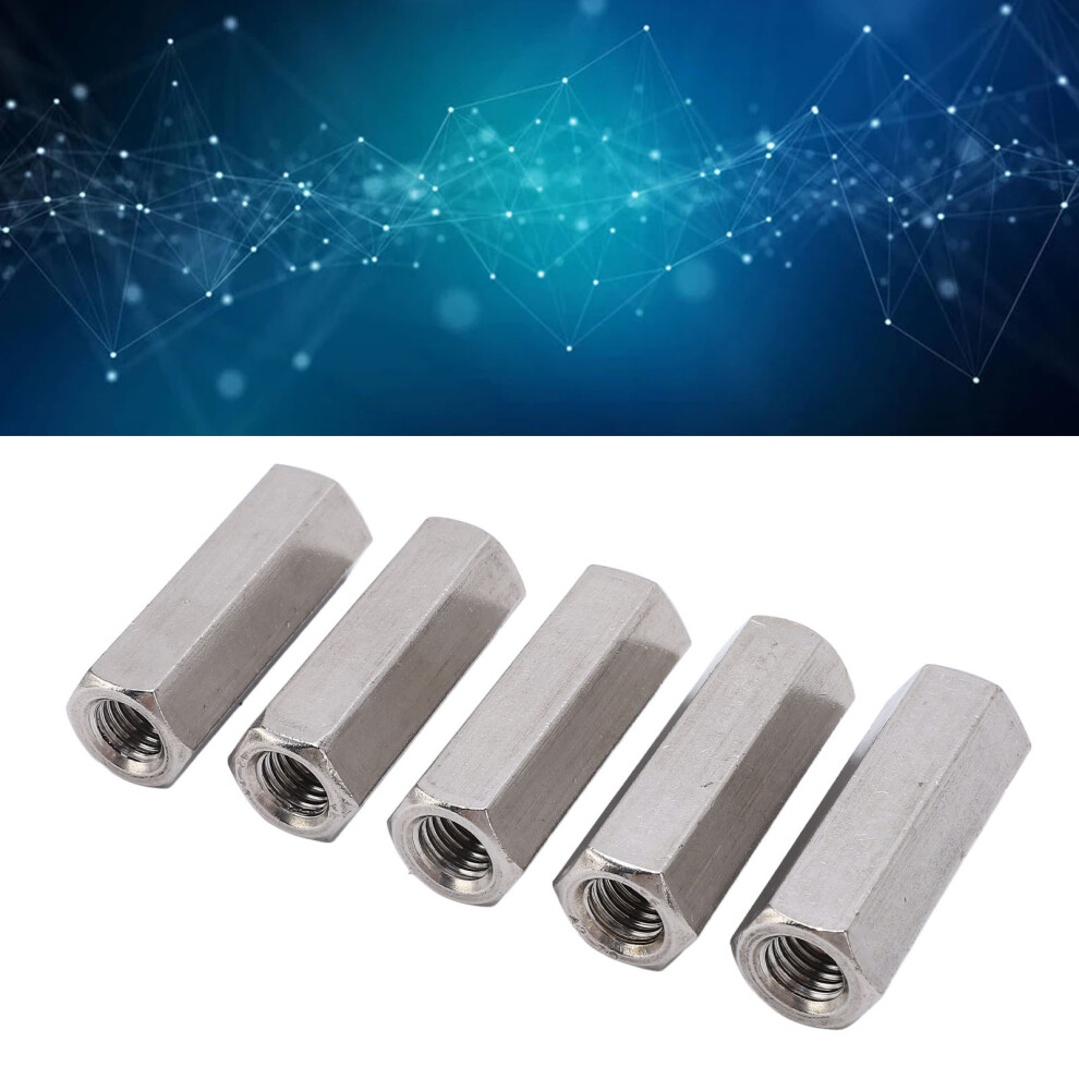 5Pcs M12 X 1.75-19-L55mm Stainless Steel Hex Coupling Nut, Corrosion Resistant-image-OPC-PJBDKQB-NEW