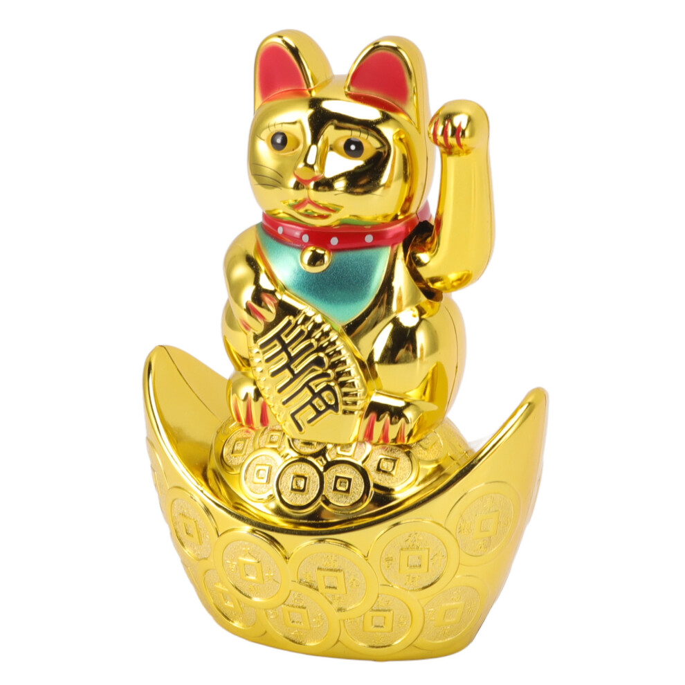 Vivid 5.5" Gold Plastic Waving Cat for Holiday & Opening Gifts-image-OPC-PJBDMK7-NEW