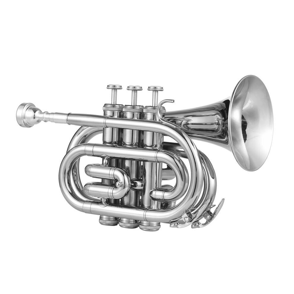 Student Bb Pocket Trumpet with Silver Mouthpiece & Cleaning Supplies